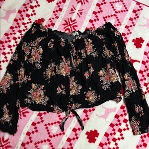 Elegant Floral Off-Shoulder Blouse